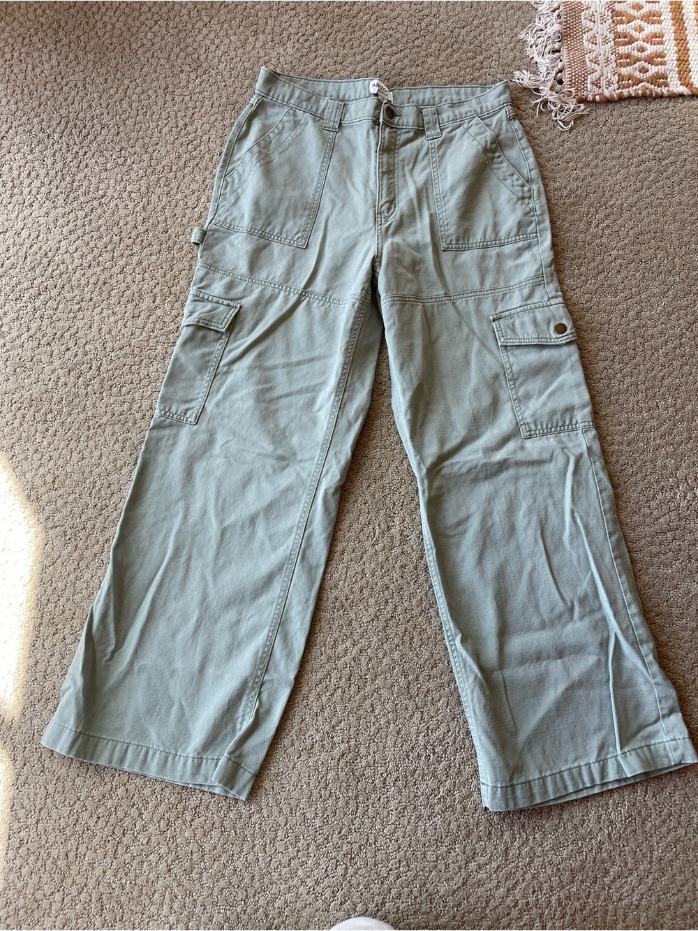 Arizona light sage green cargo wide leg pants